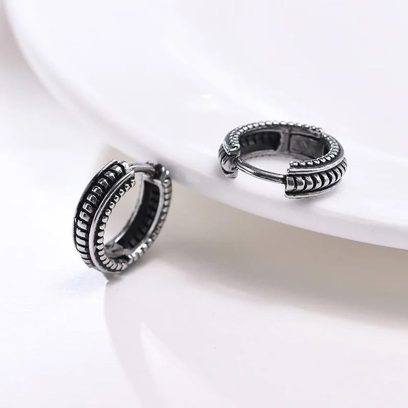 Stainless Steel Hoop Earrings for Men