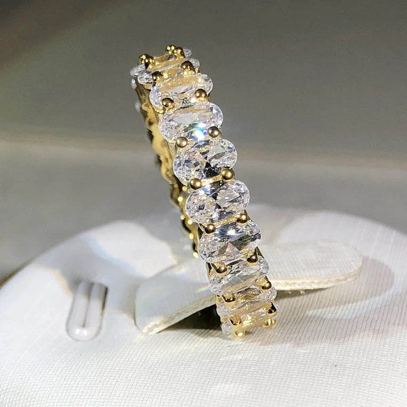 Elegant Oval Zircon Promise Ring