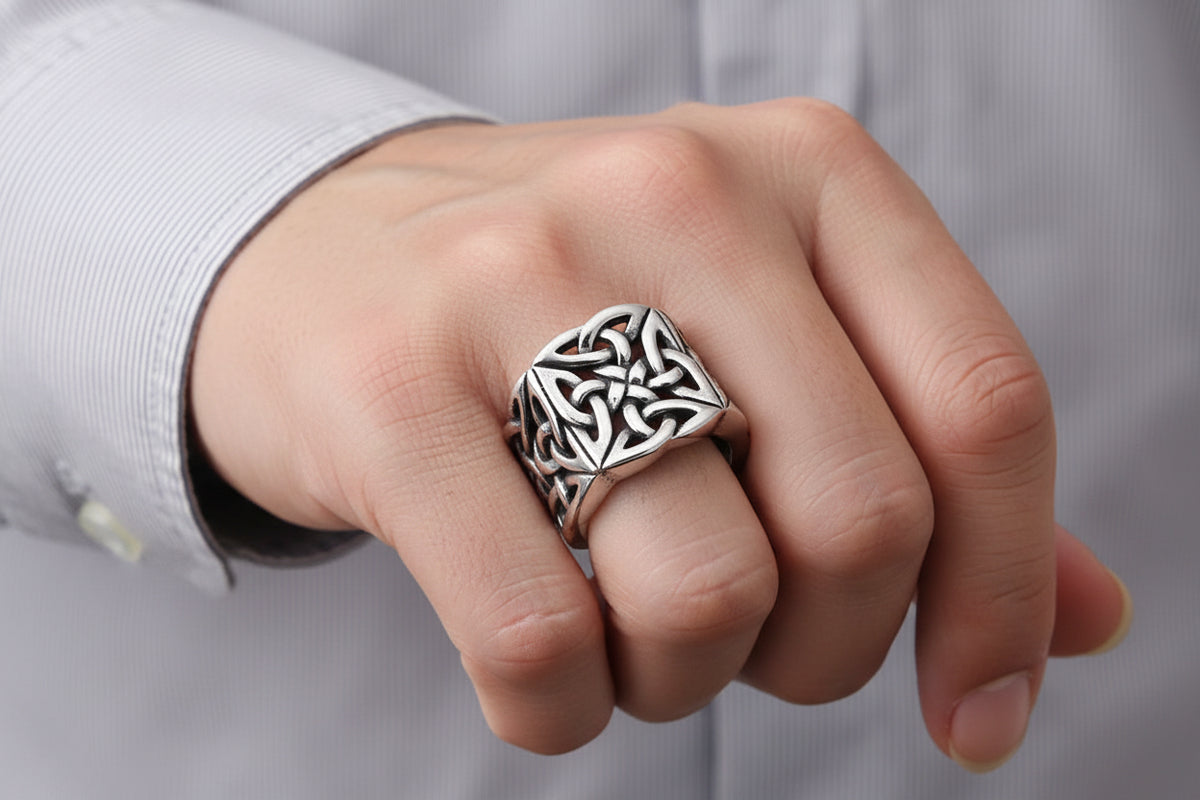 Men’s Stainless Steel Amulet Ring