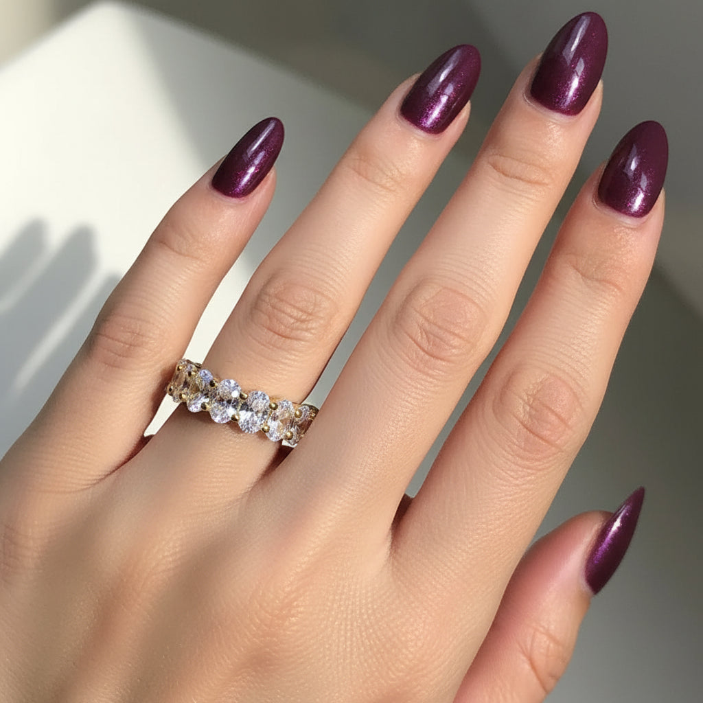 Elegant Oval Zircon Promise Ring