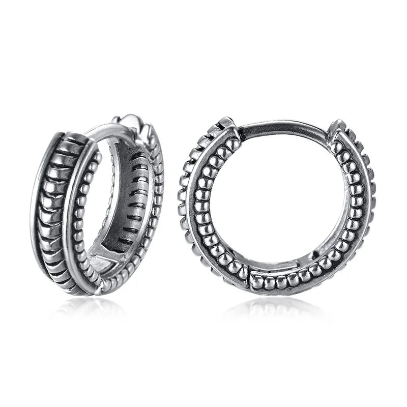 Stainless Steel Hoop Earrings for Men