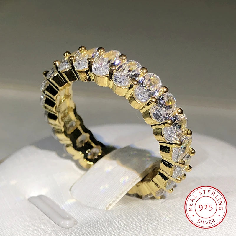 Elegant Oval Zircon Promise Ring