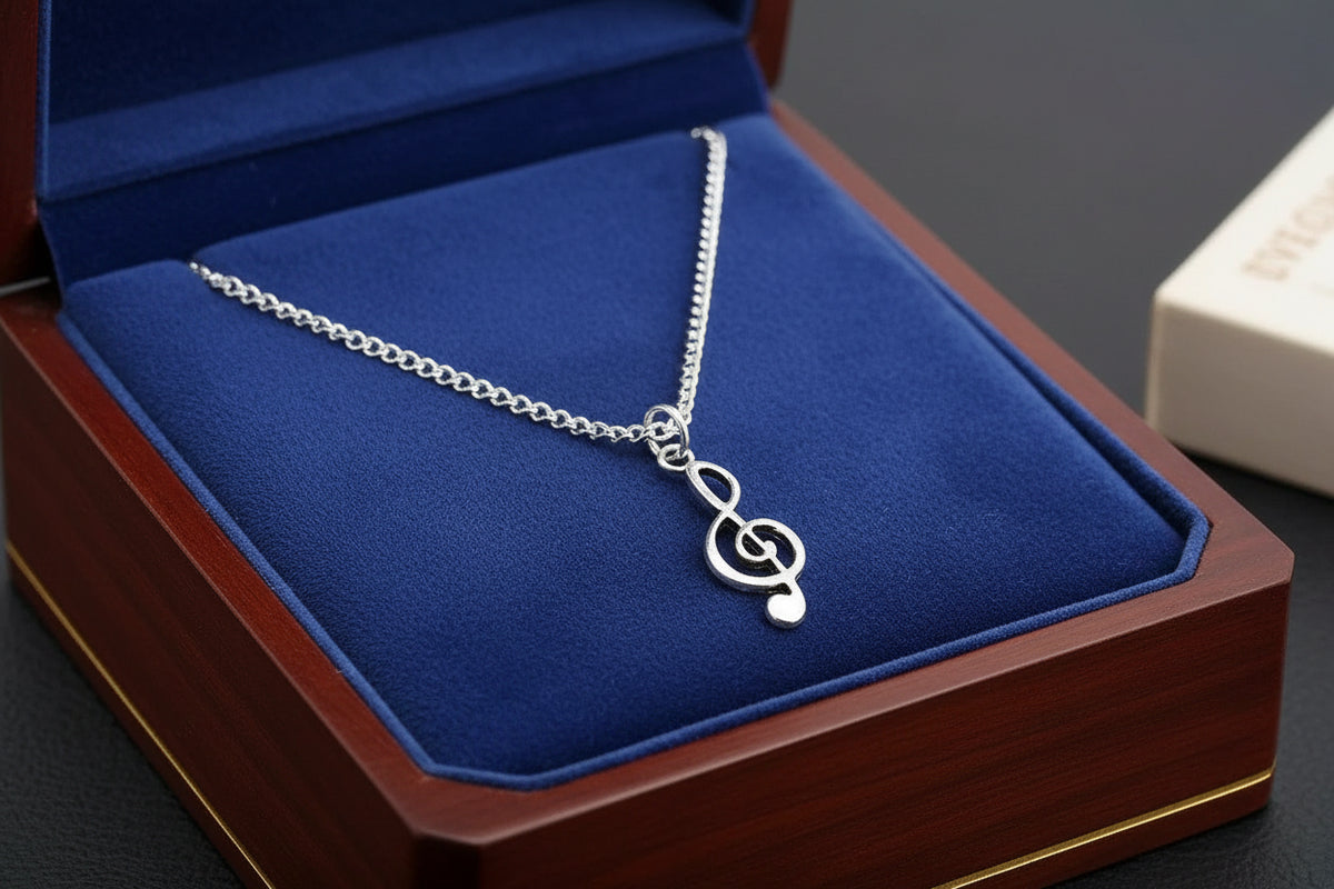 Unisex Treble Clef Music Note Necklace – Musician Jewelry