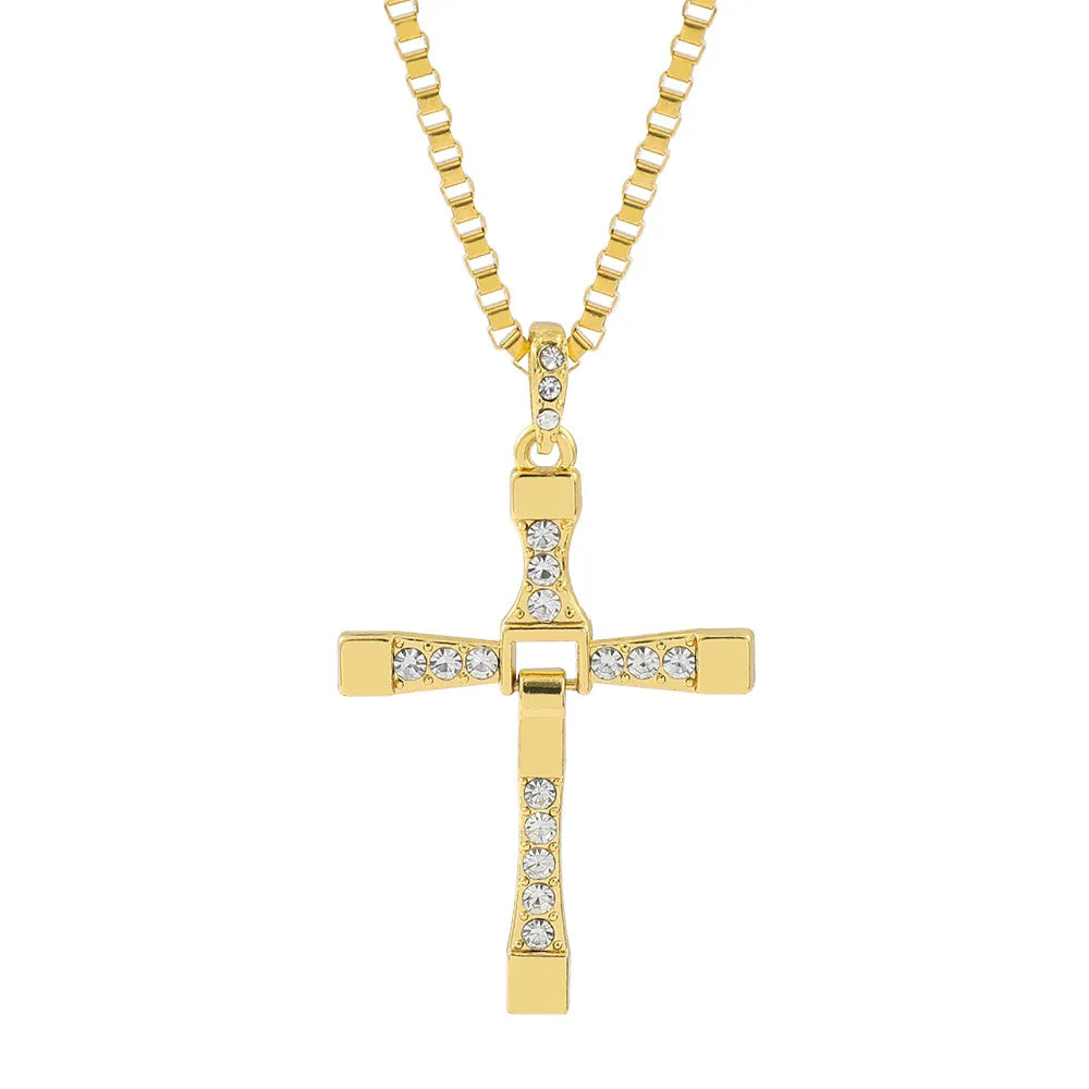 Vintage Unisex Gothic Hollow Cross Necklace