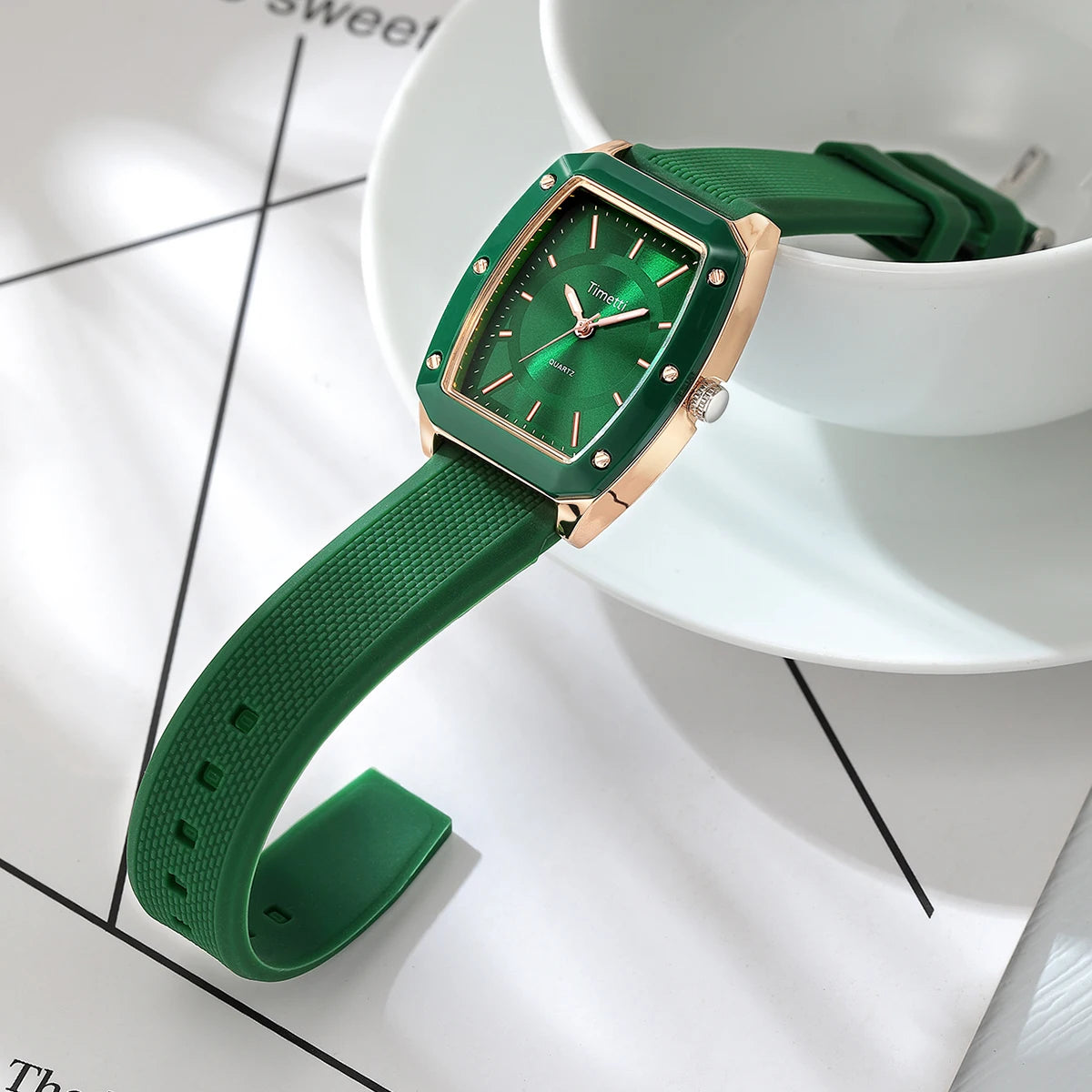 Trendy Square Silicone Quartz Watch