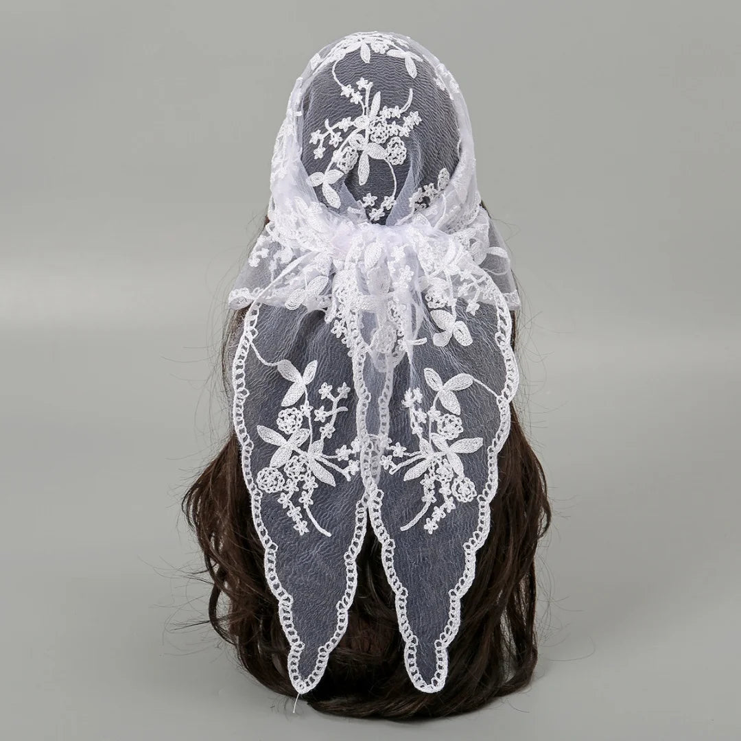 Women's Lace Print Silk Scarf