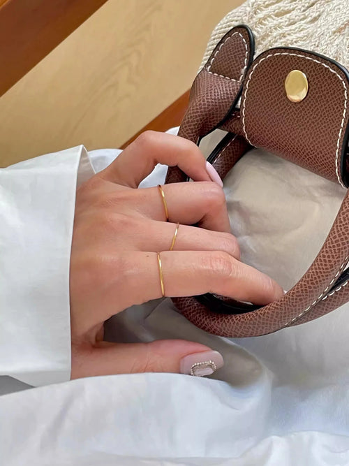 0.5mm Ultra-Thin Stainless Steel Gold Ring