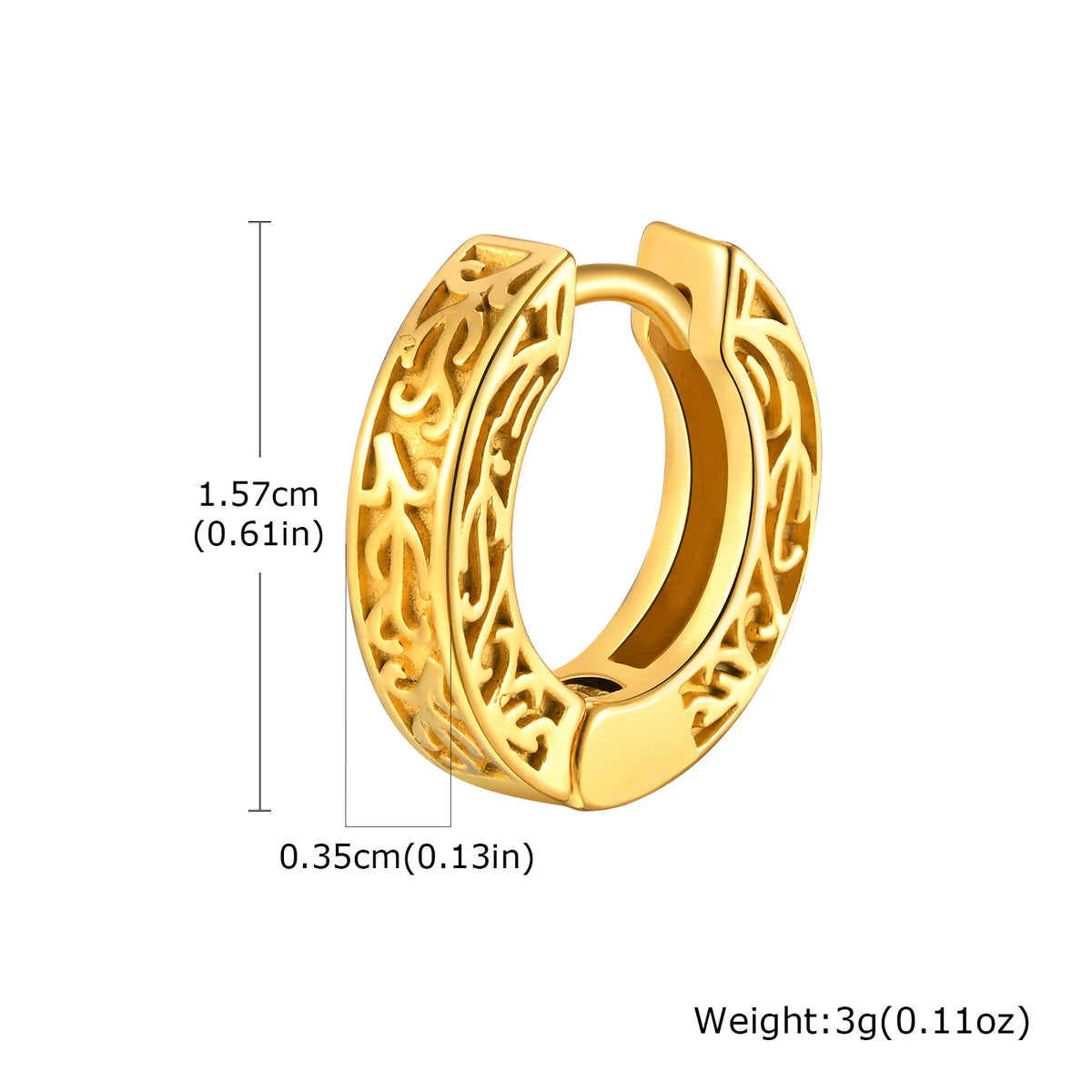 Stainless Steel Totem Hoop Earrings