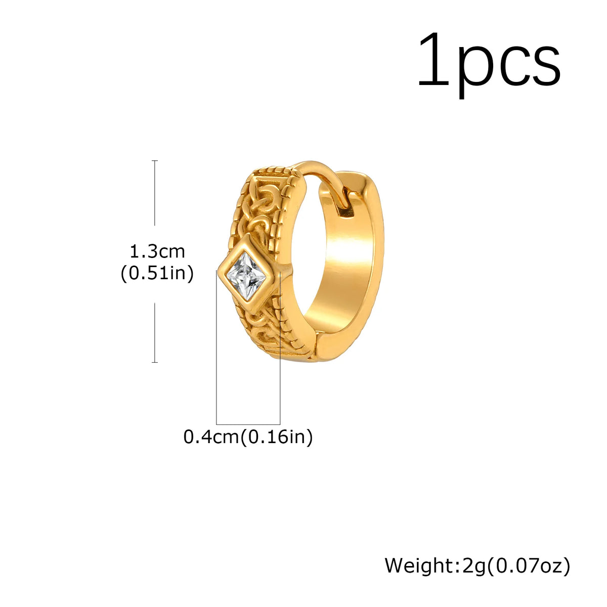 Men’s Gothic Rhombus Hoop Earrings