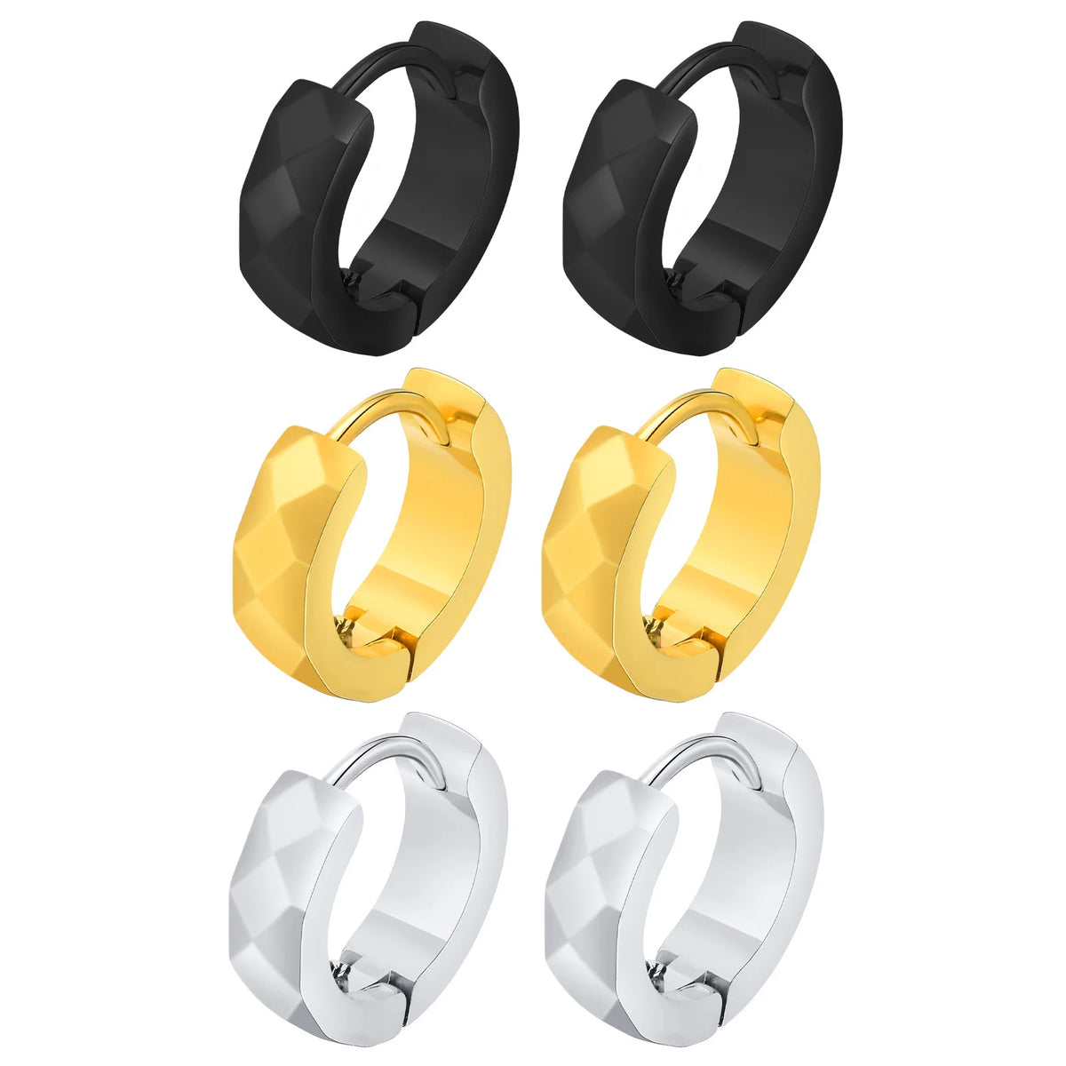 Geometric Stainless Steel Hoop Earrings