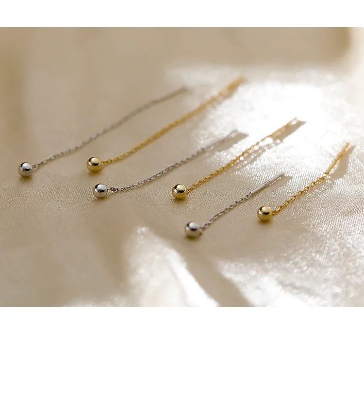 Thread Chain Tassel Earrings – Long Drop