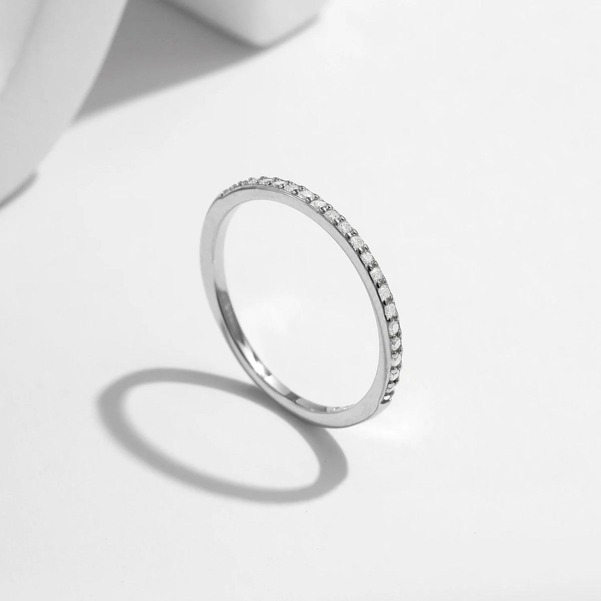 925 Sterling Silver Moissanite Eternity Ring