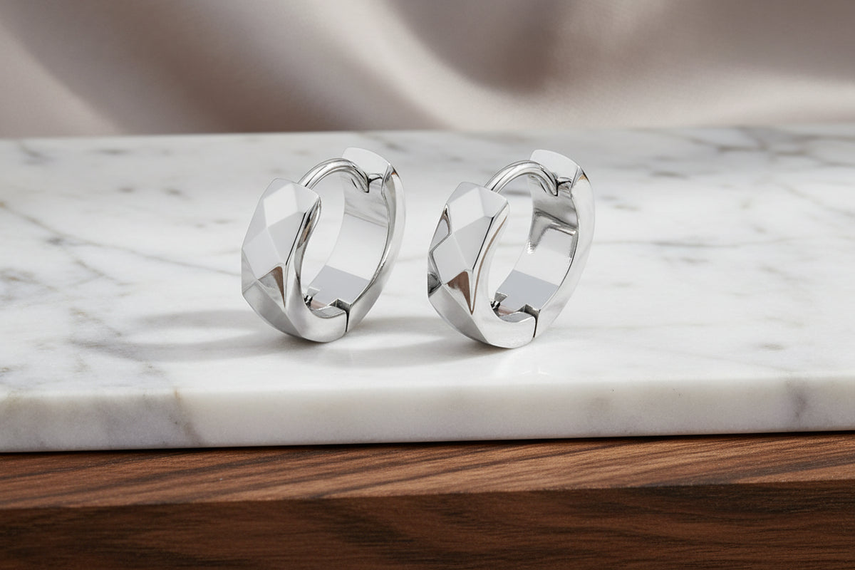 Geometric Stainless Steel Hoop Earrings