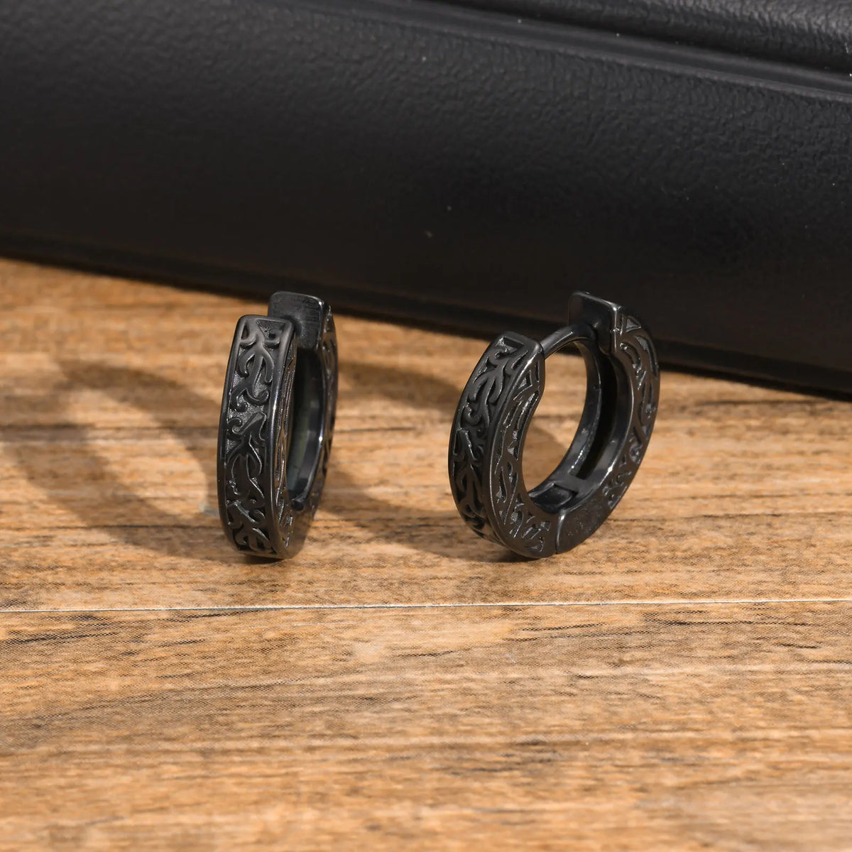 Stainless Steel Totem Hoop Earrings