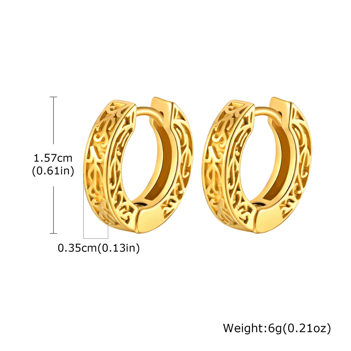 Stainless Steel Totem Hoop Earrings