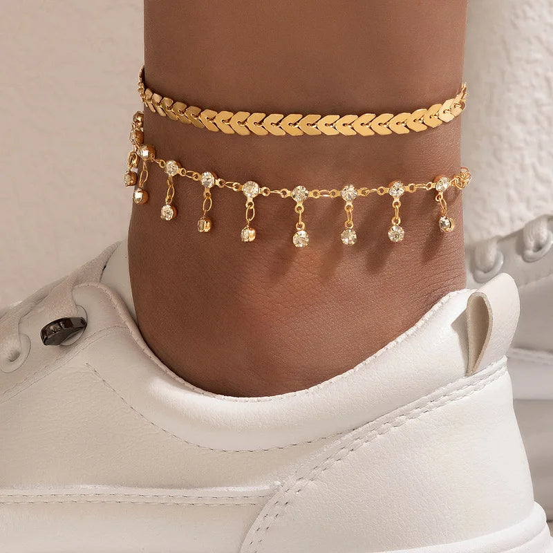 Boho Heart Beaded Anklet