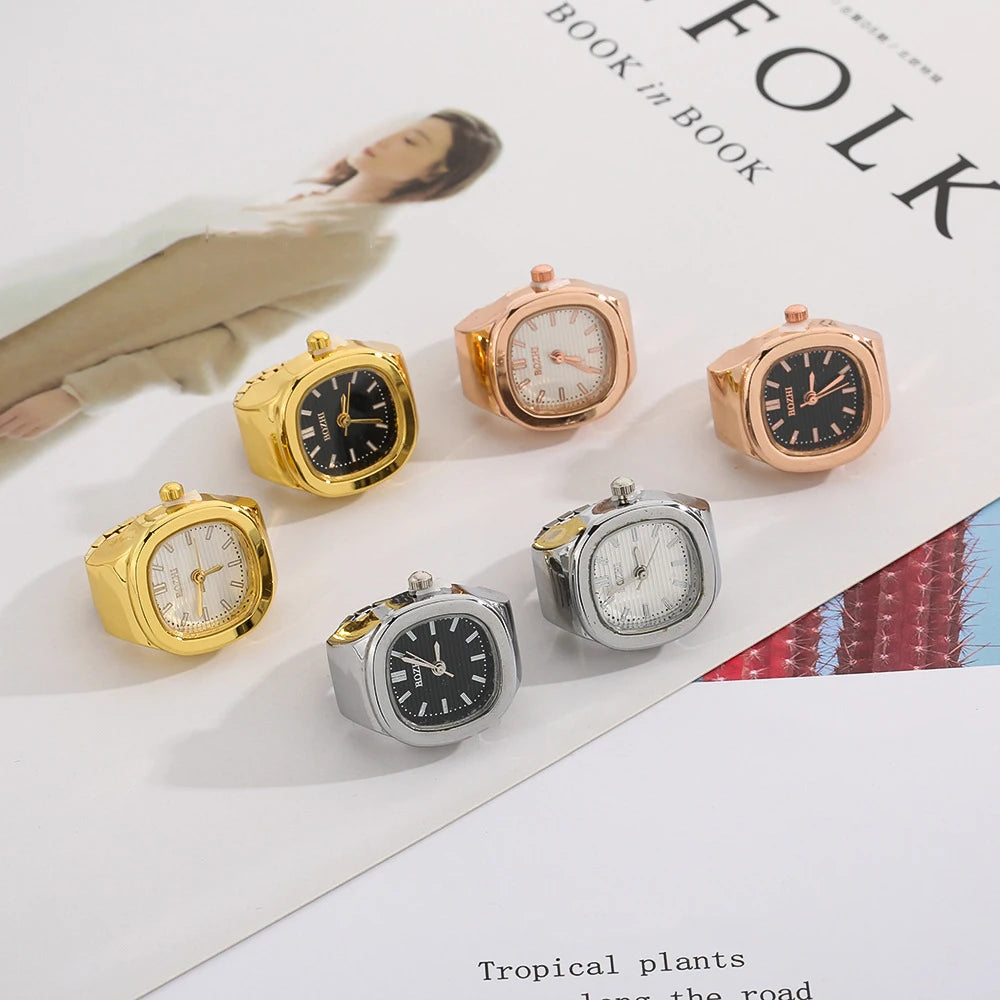 Mini Elastic Strap Finger Watch Ring