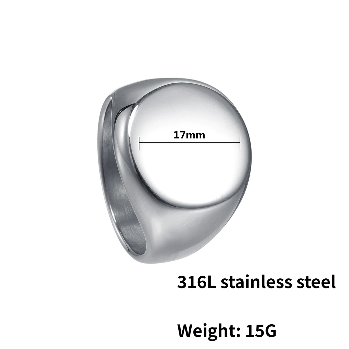 Men’s Round Polished Steel Ring