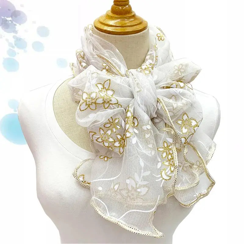 Luxury Floral Silk Wrap & Scarf