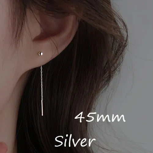 Thread Chain Tassel Earrings – Long Drop
