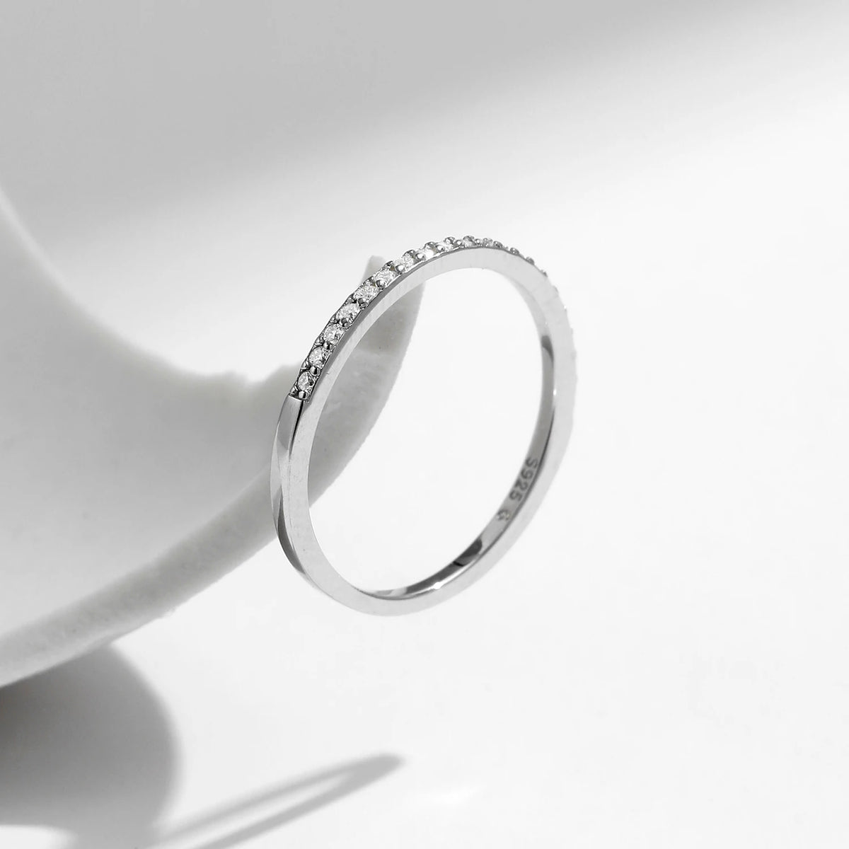 925 Sterling Silver Moissanite Eternity Ring