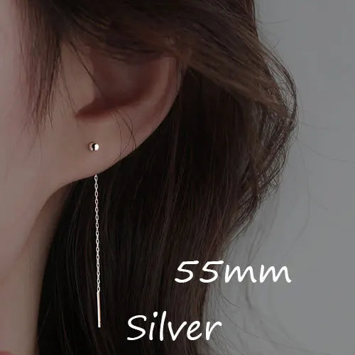 Thread Chain Tassel Earrings – Long Drop
