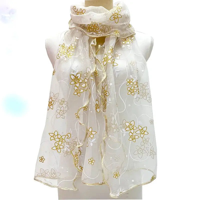 Luxury Floral Silk Wrap & Scarf