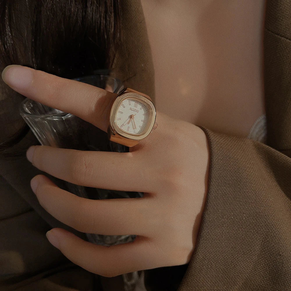 Mini Elastic Strap Finger Watch Ring