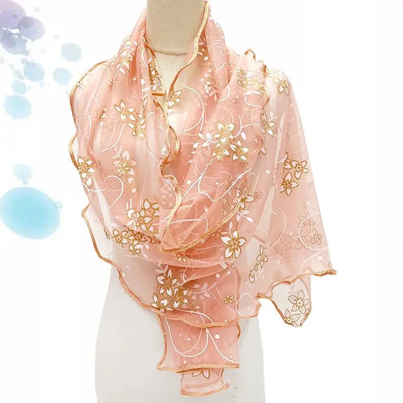 Luxury Floral Silk Wrap & Scarf
