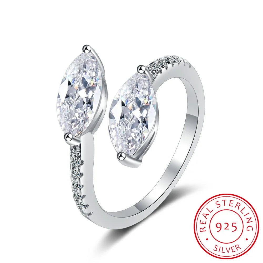925 Sterling Silver Moissanite Ring