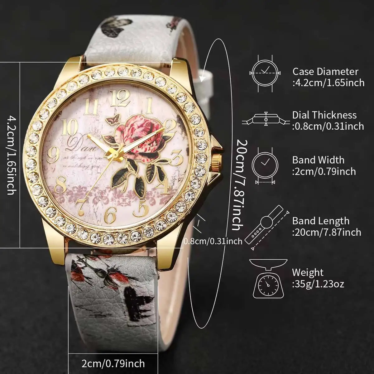 Elegant Floral Quartz Watch
