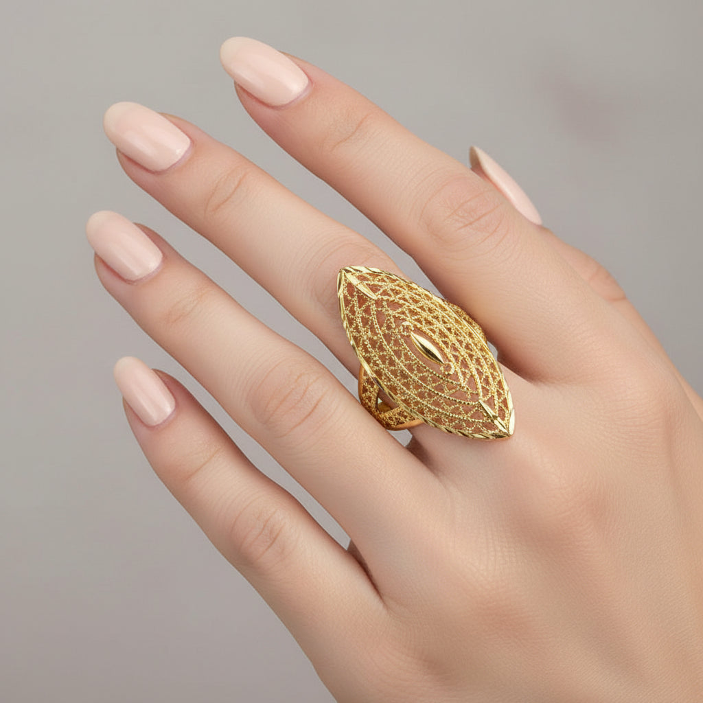 Gold Marquise Statement Ring