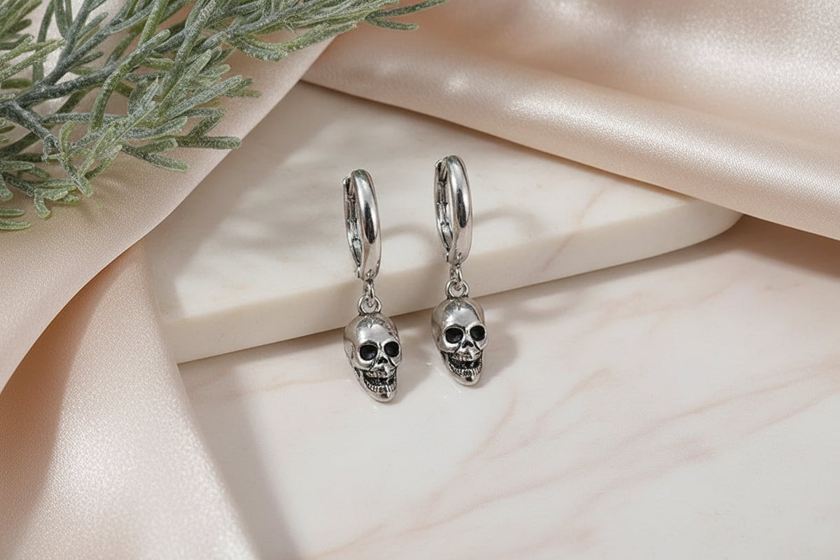 Retro Skull Earrings — Punk Rock Style
