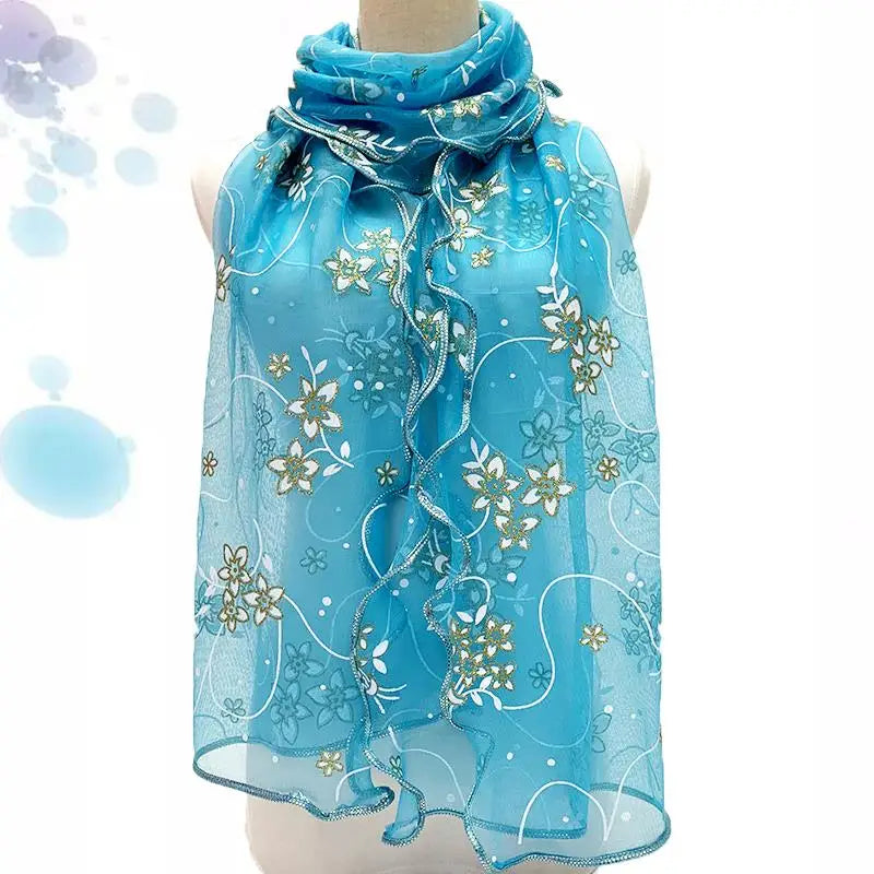 Luxury Floral Silk Wrap & Scarf