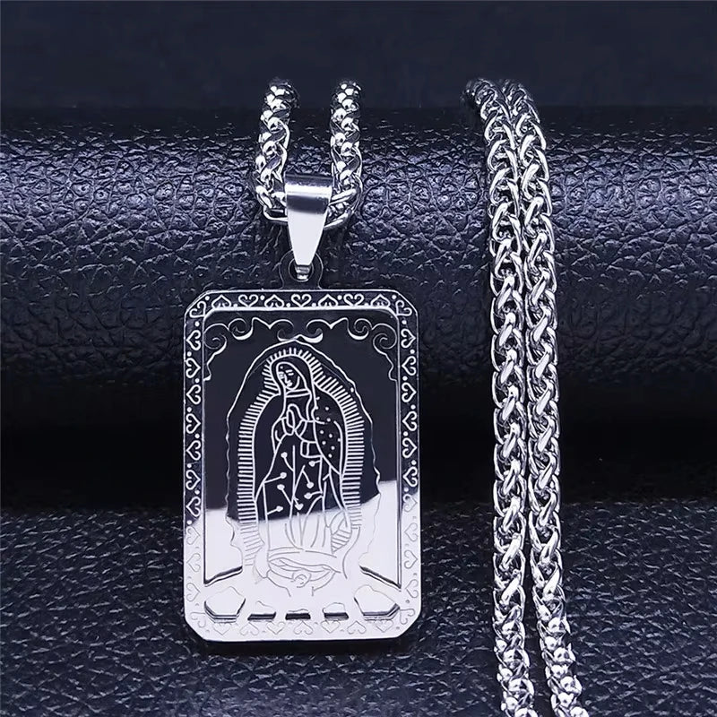 Unisex Virgin Mary Pendant Necklace