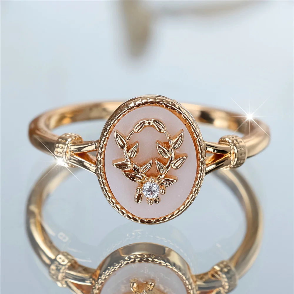 Vintage Gold/Silver Leaf Plant Ring