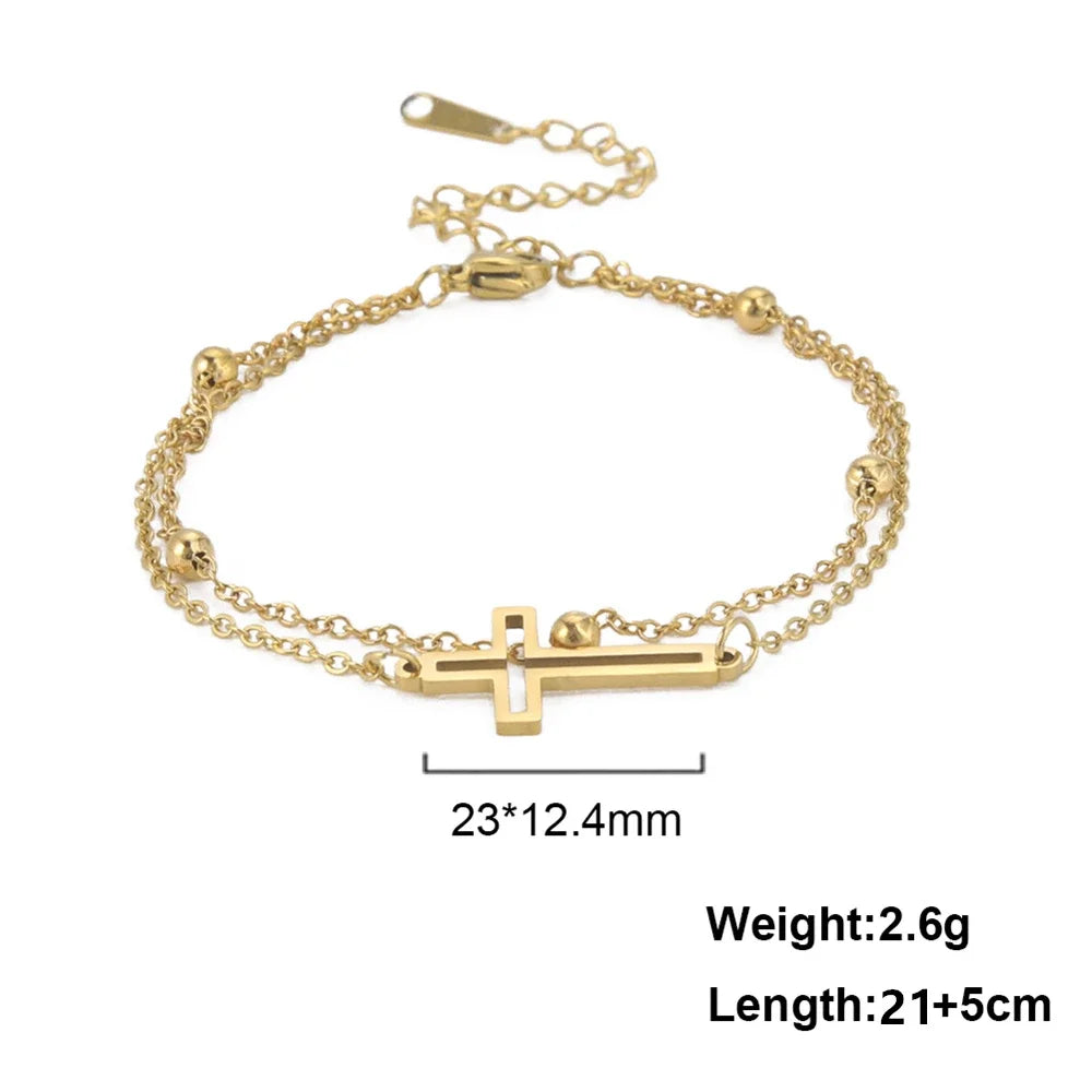 Stainless Steel Cross Anklet