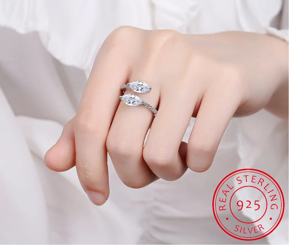 925 Sterling Silver Moissanite Ring