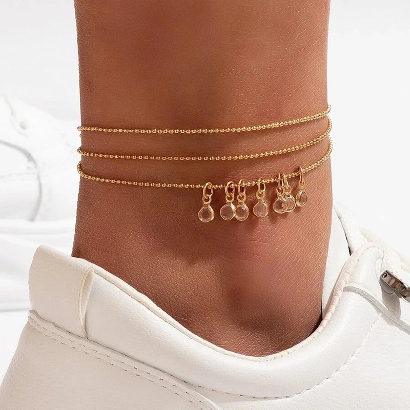 Boho Heart Beaded Anklet