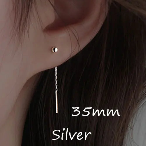 Thread Chain Tassel Earrings – Long Drop