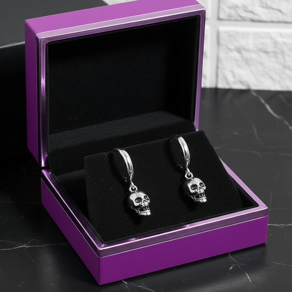 Retro Skull Earrings — Punk Rock Style