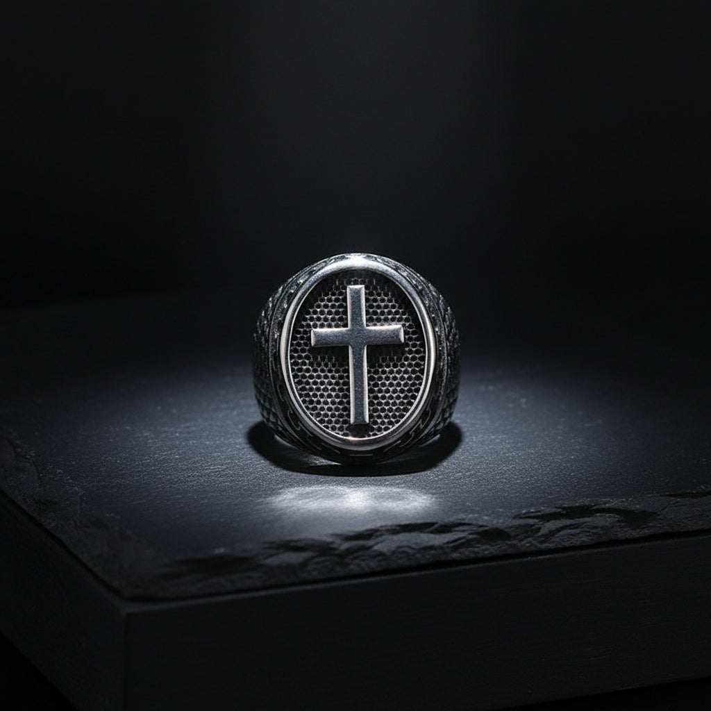 Medieval Knight Cross Signet Ring