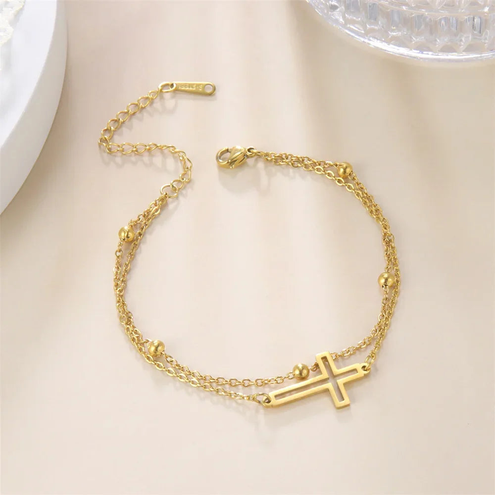 Stainless Steel Cross Anklet