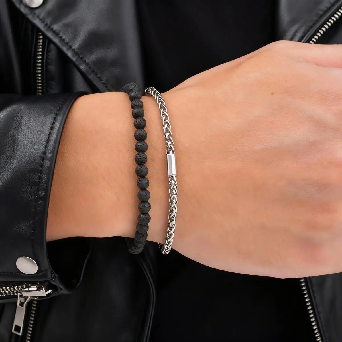 2pcs Adjustable Volcanic Stone Bracelets