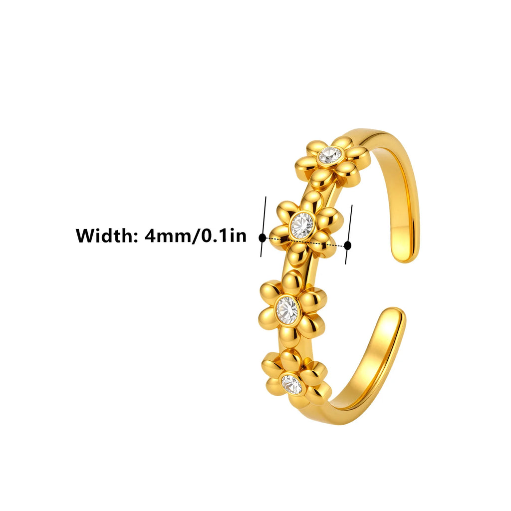Zircon Flower Open Ring