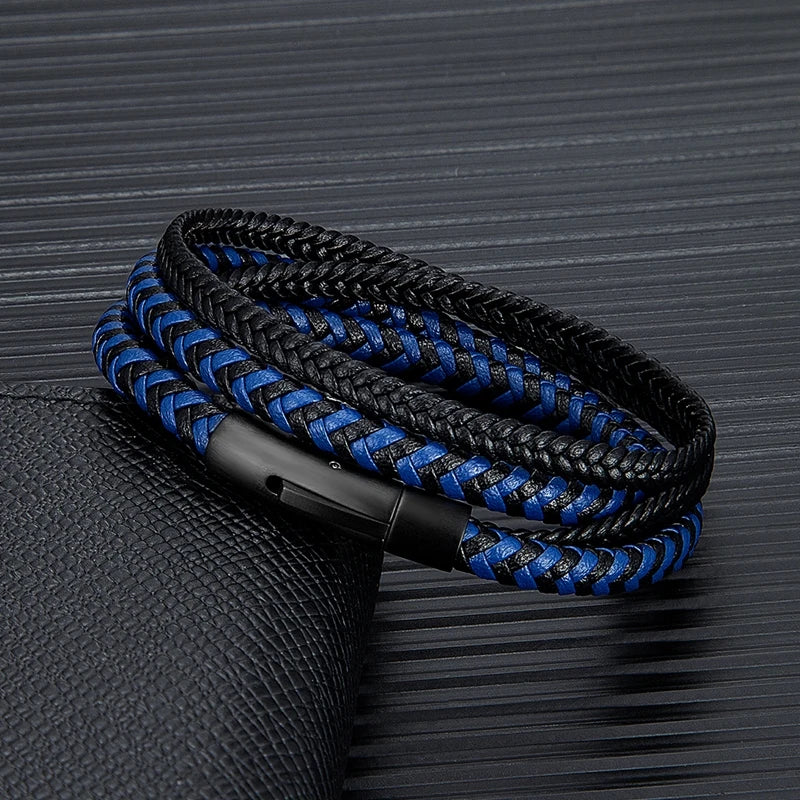 Men’s Double Layer Leather Bracelet