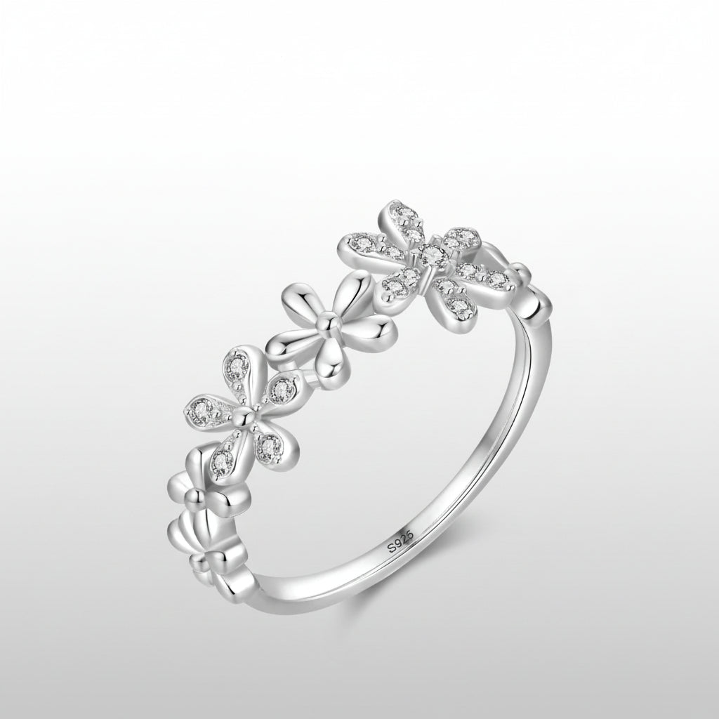 Delicate Daisy Flower Ring – 925 Silver Jewelry