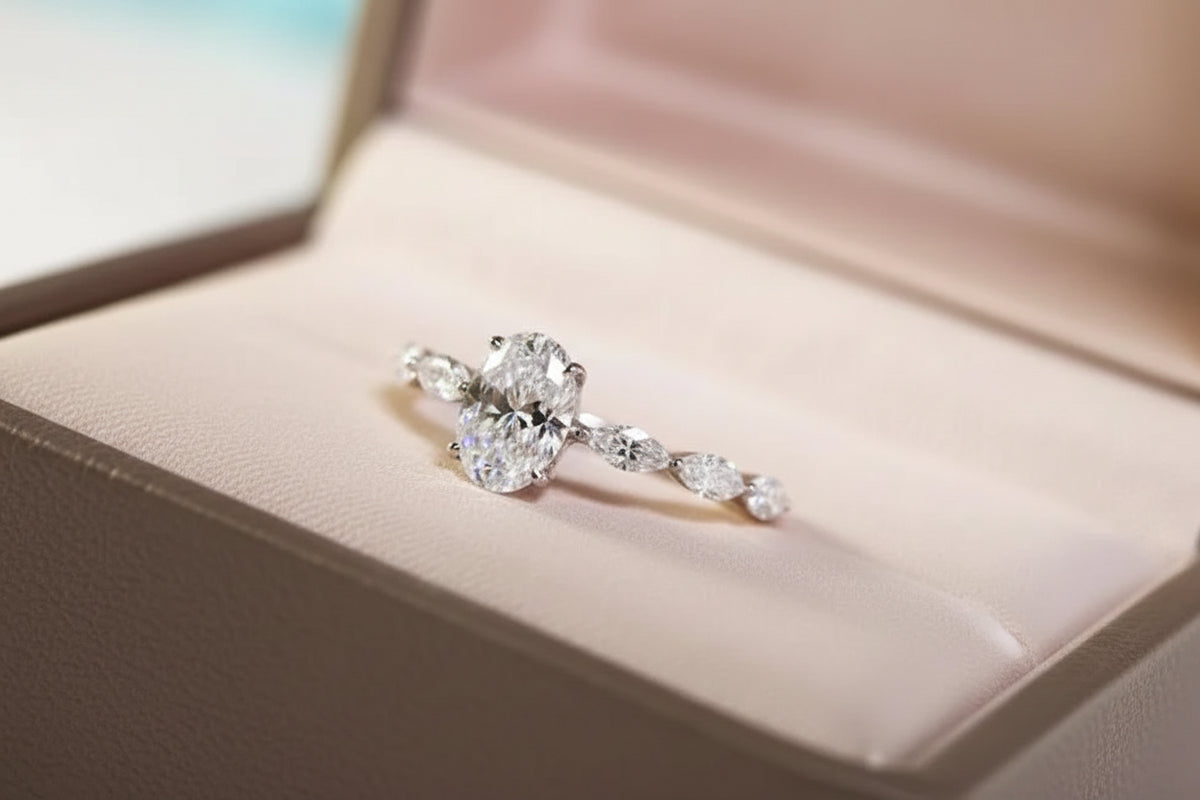 925 Sterling Silver Zircon Engagement Ring
