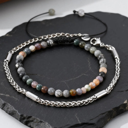 2pcs Adjustable Volcanic Stone Bracelets