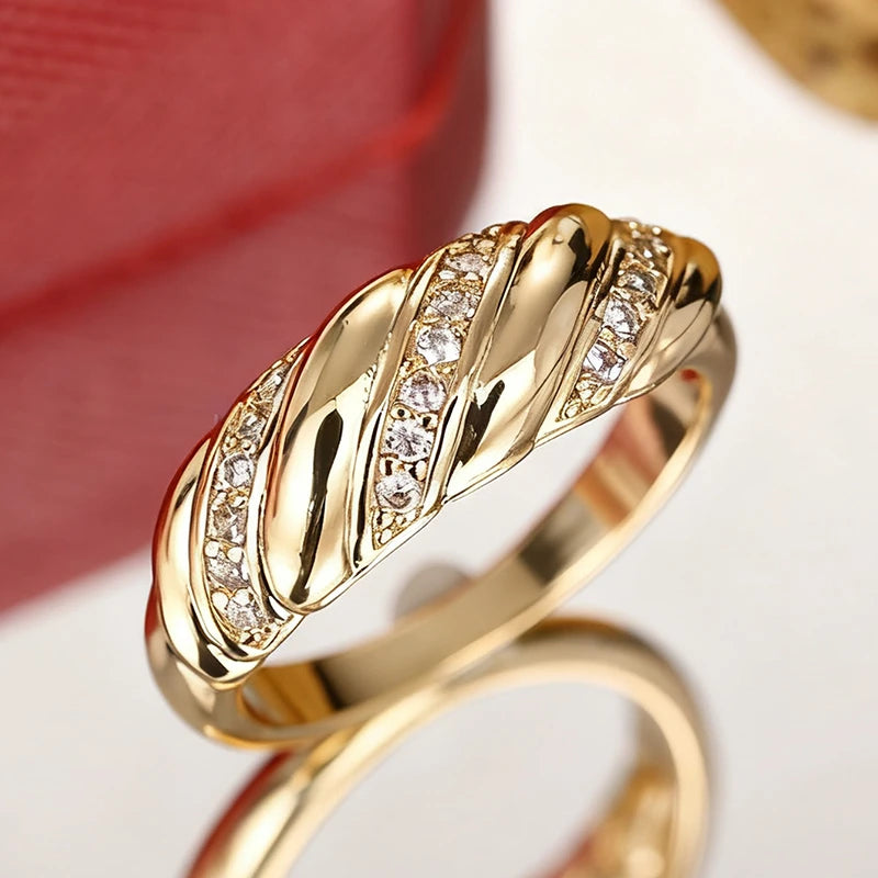 Modern Twist Cubic Zirconia Ring
